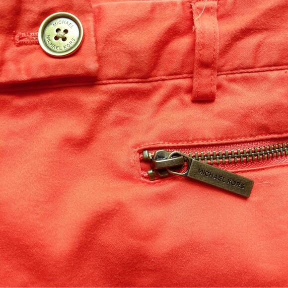 MICHAEL Michael Kors Women's Pants Size 8 Orange Ankle Length Zip Front Pockets - Picture 6 of 9